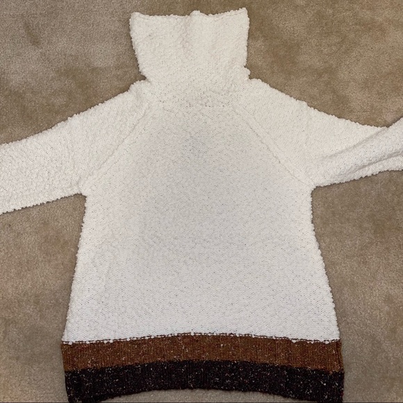 Mystree Cream Color Block Confetti Turtle Neck Soft & Cozy Sweater S M L NWT - Picture 14 of 17